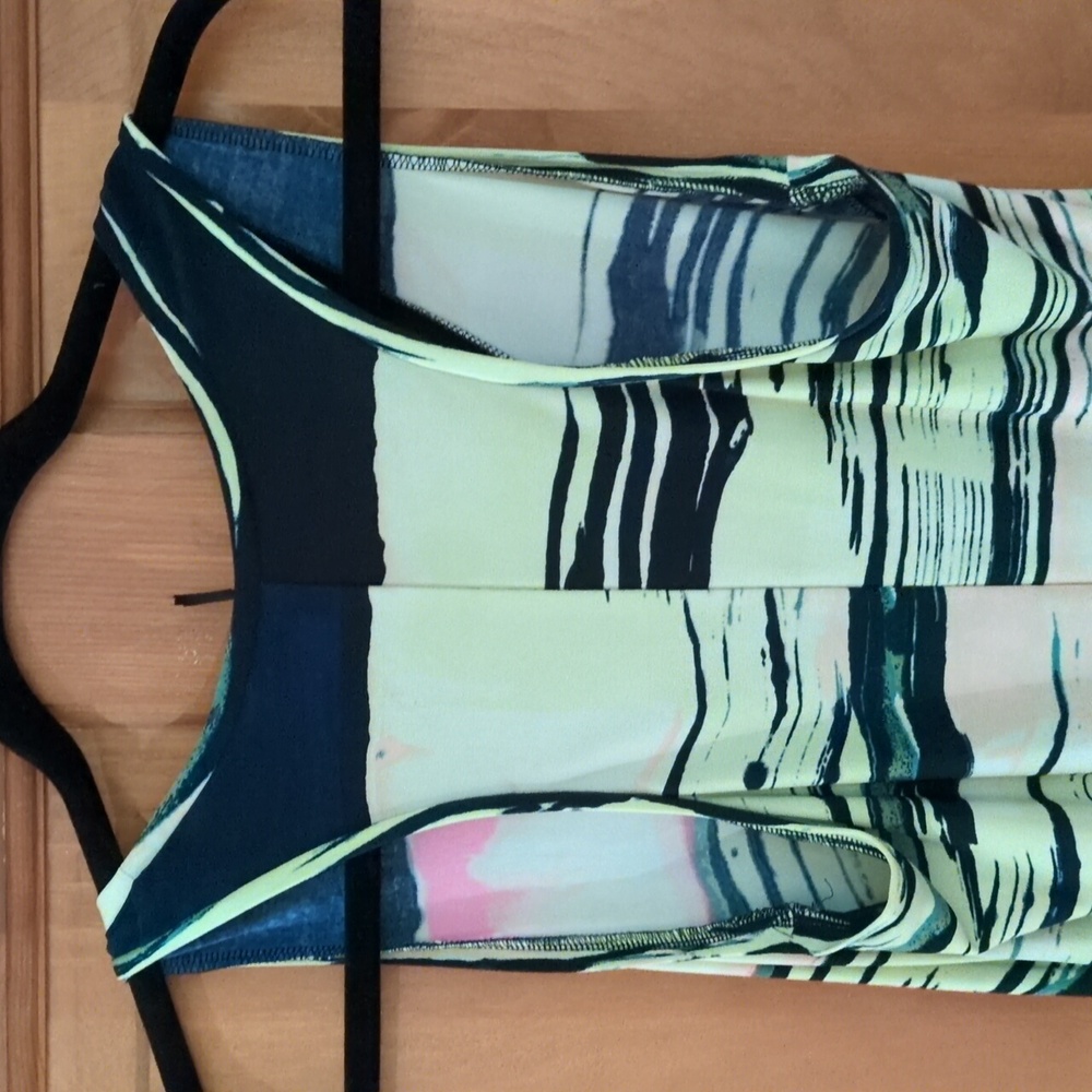 RACHEL Rachel Roy Michele South Beach Stripe Racer Back Hi Low Tank Dress M - Picture 9 of 16